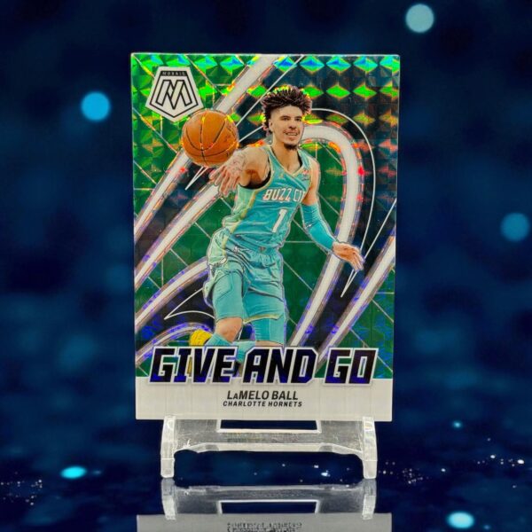 2023-24 Panini Mosaic - Give and Go - Green Mosaic Prizm #13 LaMelo Ball