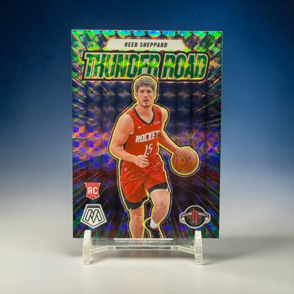 2024-25 Panini Mosaic - Thunder Road - Green Mosaic Prizm #16 Reed Sheppard